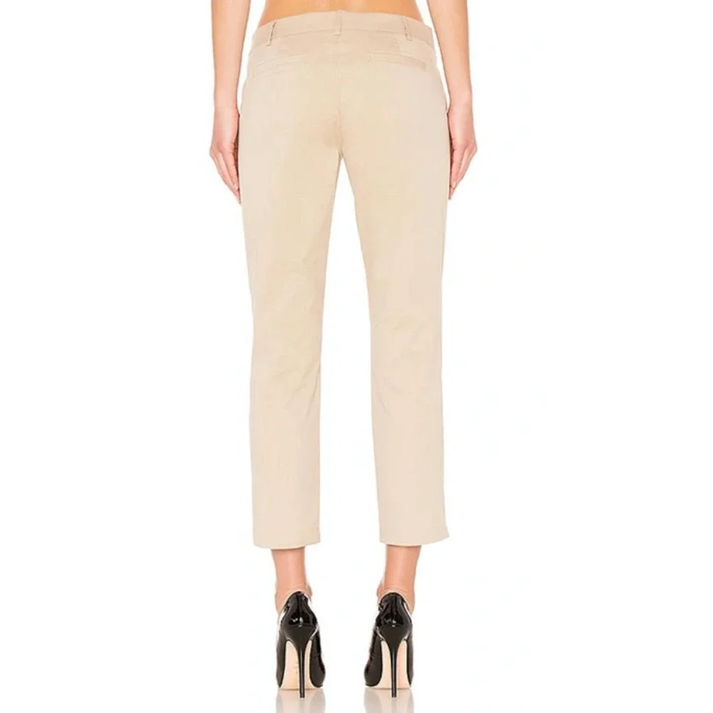 Joie Golda Pant Womens 4 Light Sand Welt Pockets Ankle Crop Zip Fly Straight Leg